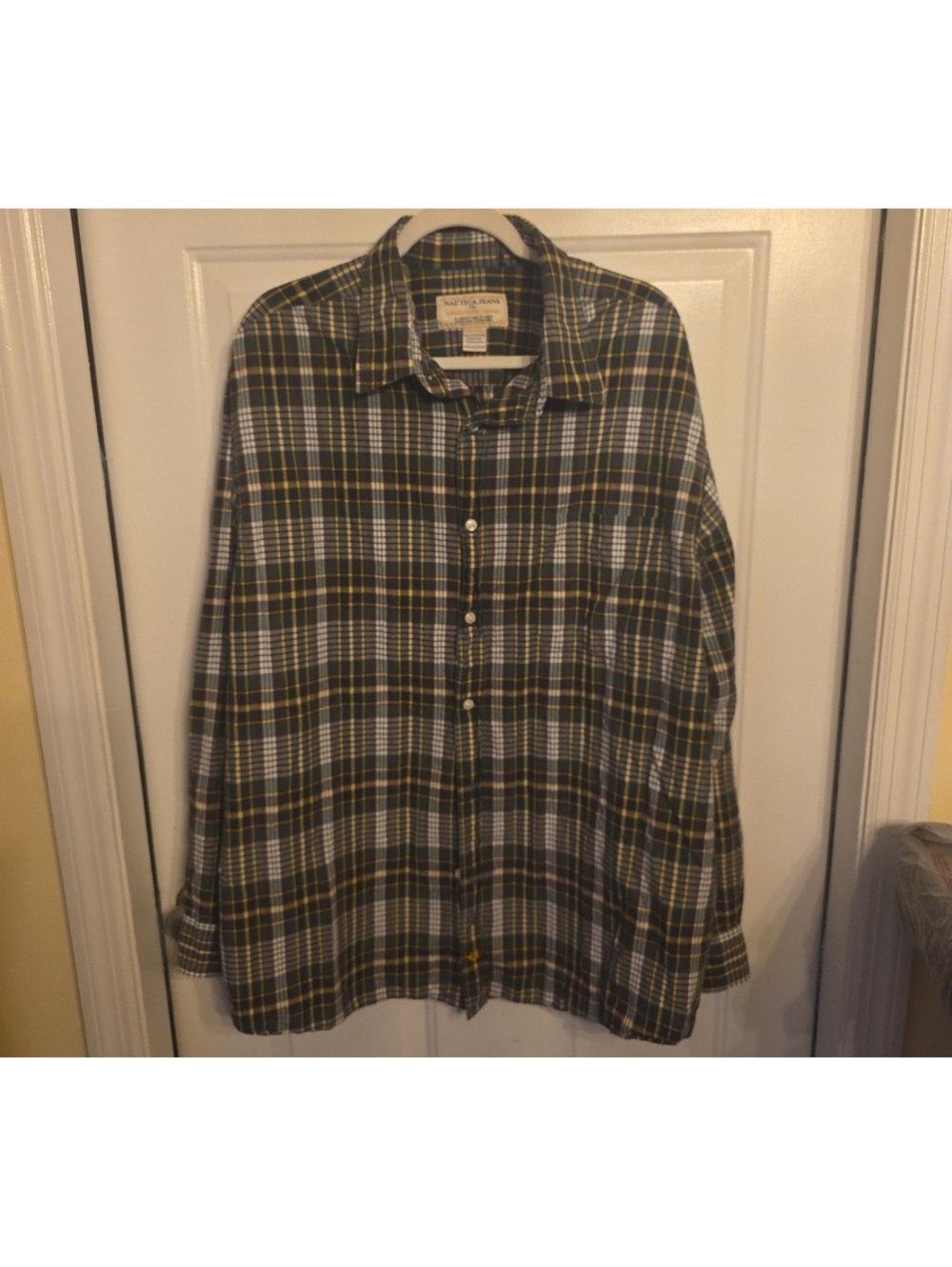 Nautica Men’s Plaid Button-Down Shirt in Green